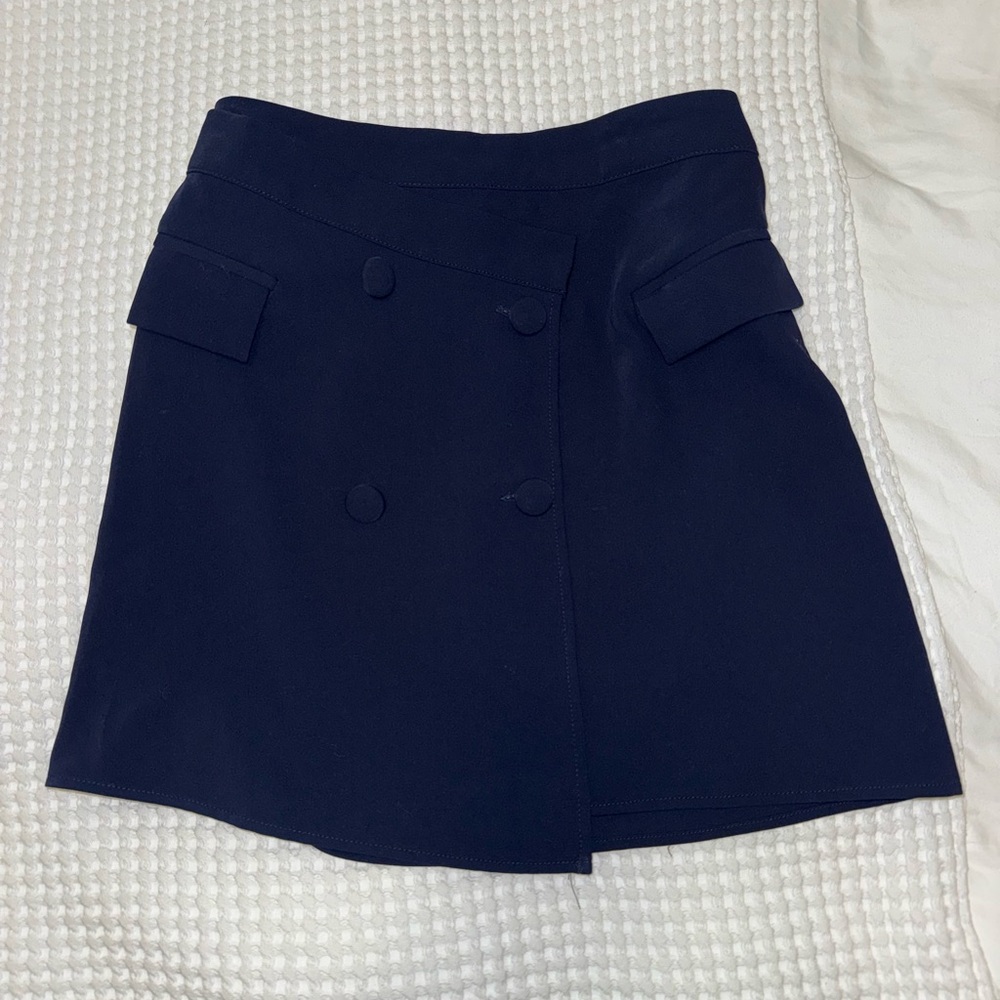 Superdown Deep Blue Buttoned Skirt